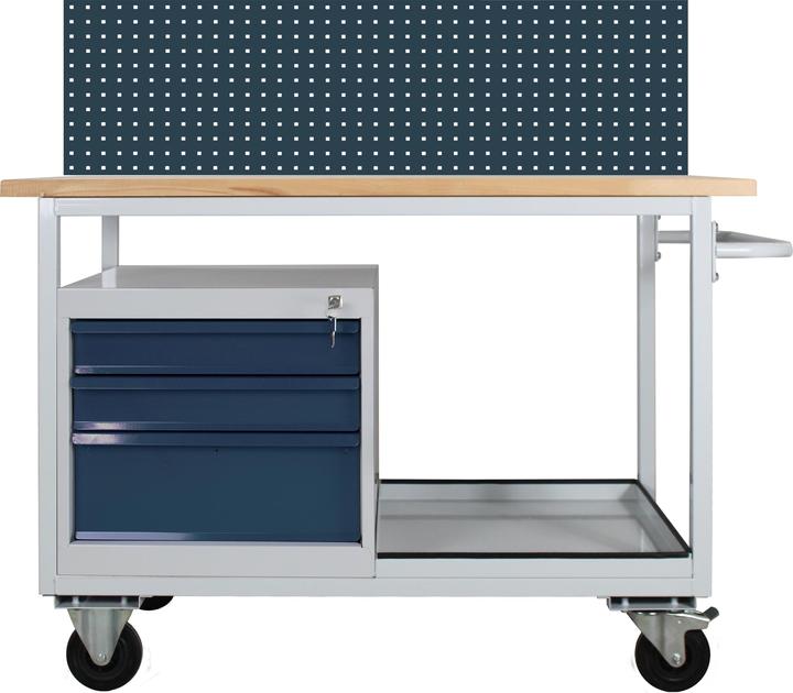 Produktbild ADB Tischwagen Werkbank mit Lochwand 130cm (60 cm, 130 cm)