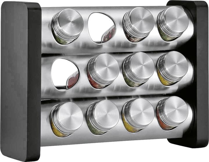 Actual product image Küchenprofi Spice rack with 12 jars black rectangular