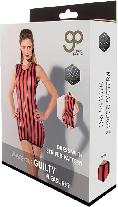 Actual product image Guilty Pleasure Gp Printed Datex Striped Dress Red S (S)