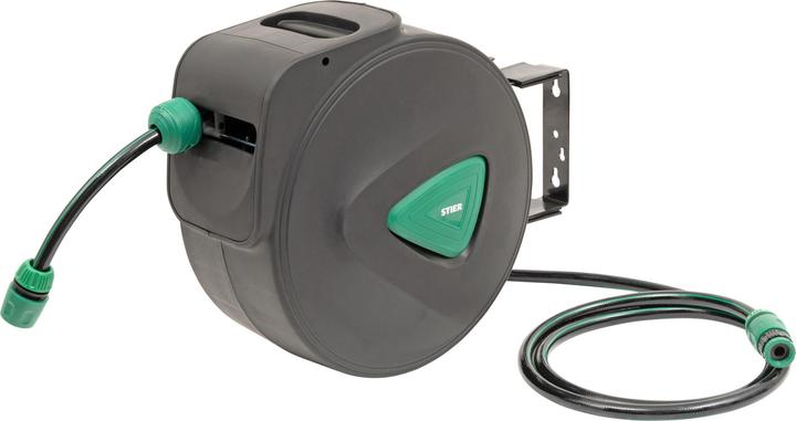 Actual product image Stier Garden hose reel SGS-200 20+2 m with automatic swivelling spray gun (20 m)