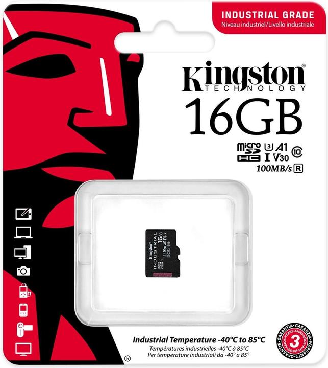 Produktbild Kingston microSDHC Industrial (16 GB, microSDHC, U3, UHS-I)