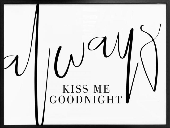 Produktbild Trenddeko Always kiss me Goodnight (30 x 24 cm)