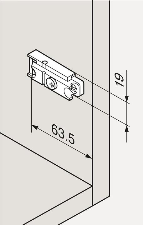 Image du produit Blum Plaques de montage linéaire CLIP montage d'angle (Plaque de clou, 1 pcs)