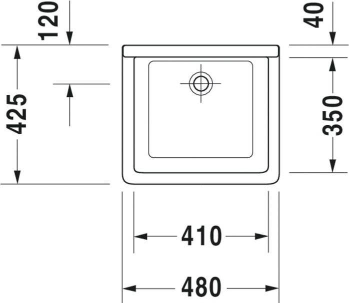 Produktbild Duravit Ausgussbecken STARCK 3 o ÜL HLB 480x425mm ohne Hahnloch weiss WG (425 mm, 480 mm)