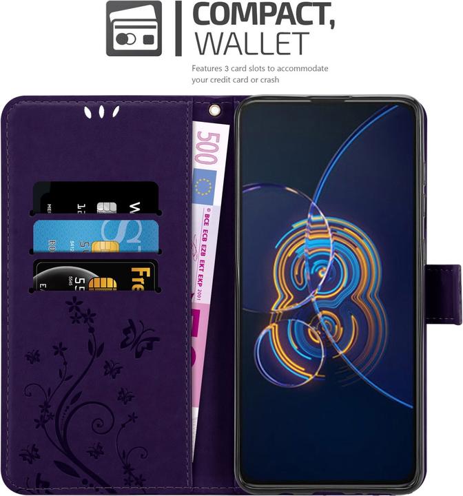 Actual product image Cadorabo Case Flower Book (Asus Zenfone 8 Flip)
