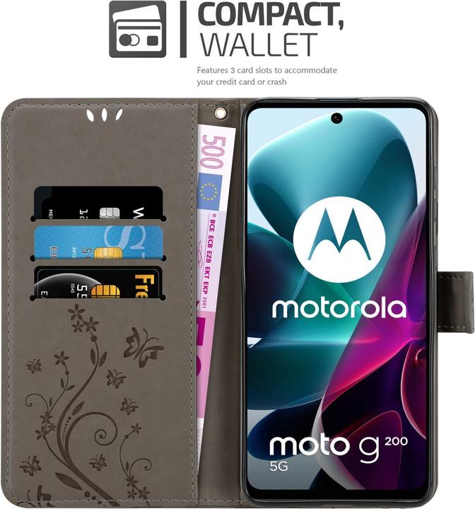 Immagine prodotto Cadorabo Custodia Flower Book (Motorola Moto G200 5G)