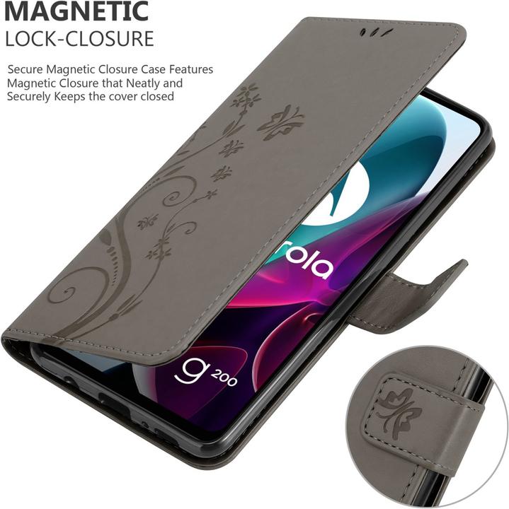 Immagine prodotto Cadorabo Custodia Flower Book (Motorola Moto G200 5G)