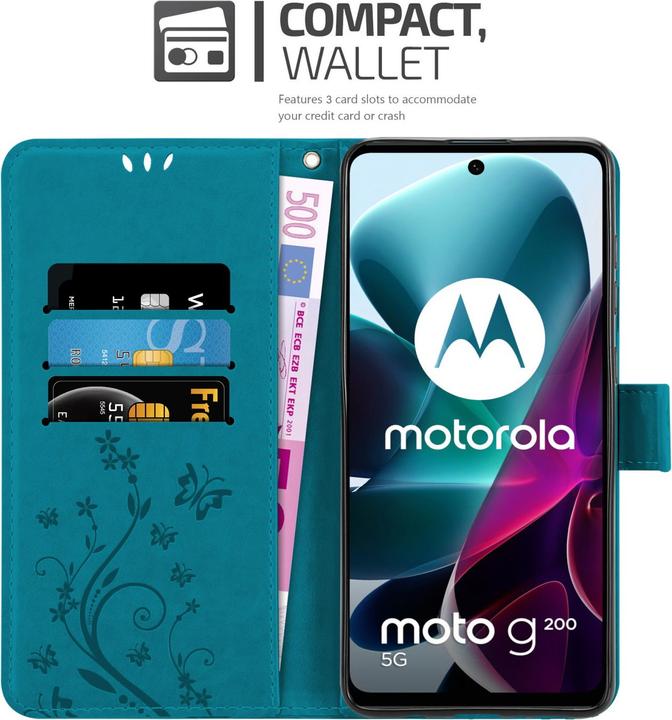 Immagine prodotto Cadorabo Custodia Flower Book (Motorola Moto G200 5G)