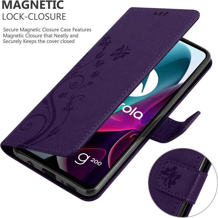 Immagine prodotto Cadorabo Custodia Flower Book (Motorola Moto G200 5G)