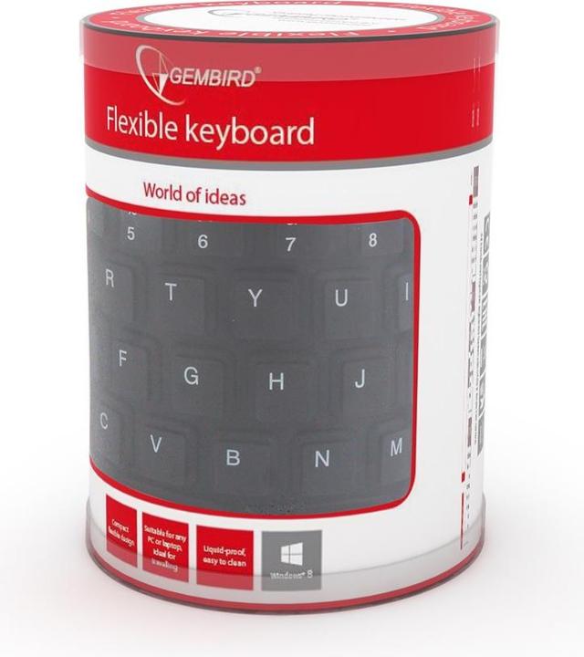Produktbild Gembird FLEXIBLE USB ENG/Juodas KB-109F-B (DE, Kabelgebunden)