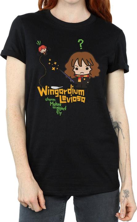 Actual product image Womens/Ladies Hermione Granger Wingardium Leviosa Junior Cotton Boyfriend T-Shirt (3XL)