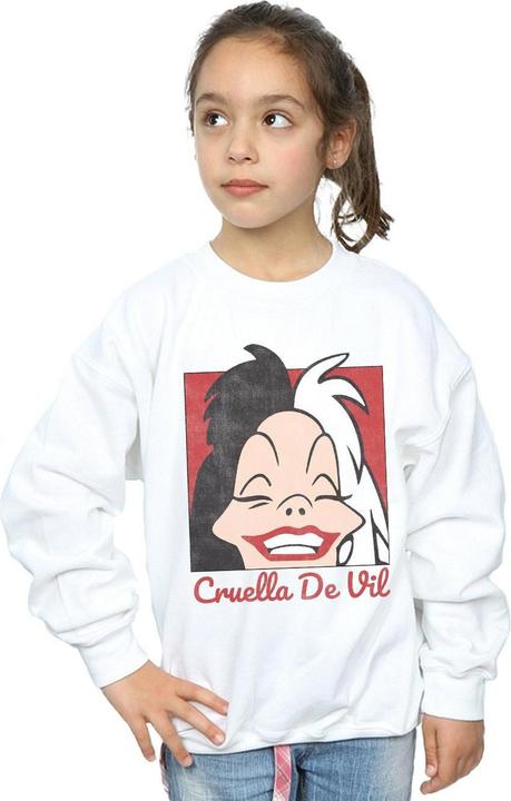 Actual product image Disney Girls Cruella De Vil Cropped Head Sweatshirt (128)