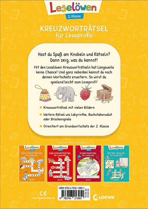 Immagine prodotto Leselöwen Kreuzworträtsel für Leseprofis - 2. Klasse (Sonnengelb) (Tedesco, Katrin Merle, Apprendimento e puzzle Loewe, 2022)