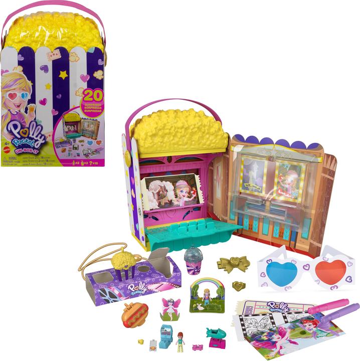 Actual product image Polly Pocket UN-BOX-IT Popcorn Box Playset