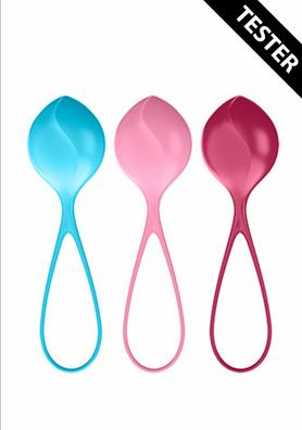 Produktbild Satisfyer Strengthening Balls Kegel Set of 3 - Turquoise/Red/Pink - Tester
