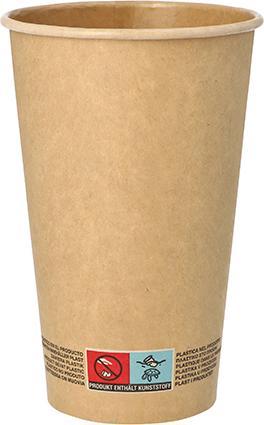 Actual product image Papstar Pure" paper drinking cup, 0.4 l, brown (50 x)