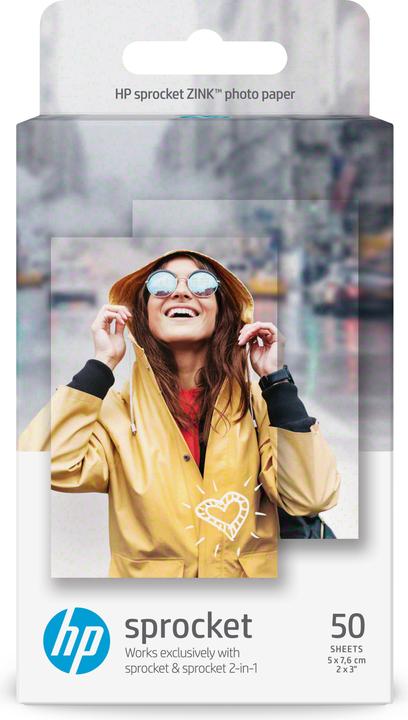 Image du produit HP Sprocket Fotopapier Zink (290 g/m², Photo (5x7.6cm), 50 x)