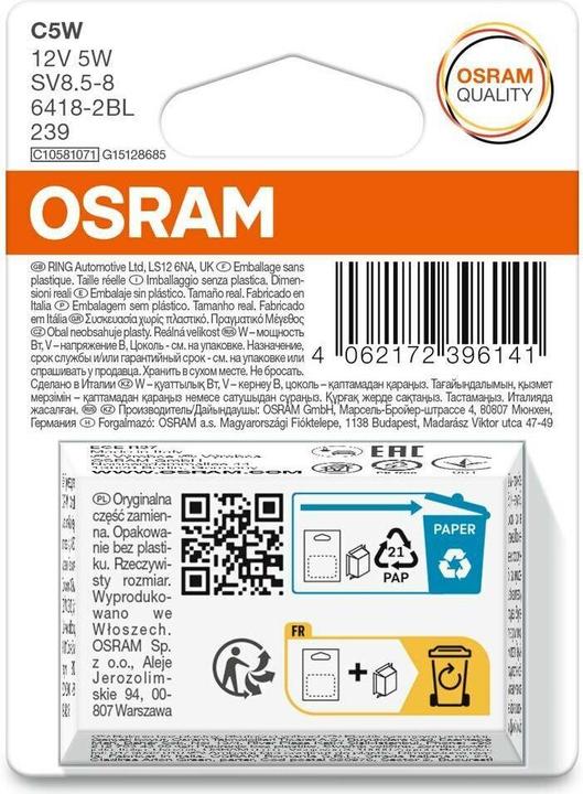 Immagine prodotto Osram Standard C5W (C5W)