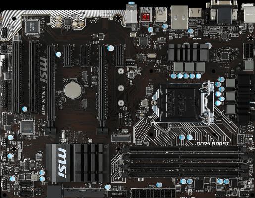 Actual product image MSI Z170a PC Mate (LGA 1151, Intel Z170, ATX)