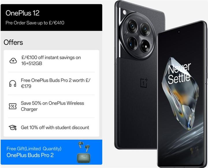 Image du produit OnePlus 12 (256 Go, Silky Black, 6.82", Double SIM, 50 Mpx, 5G)
