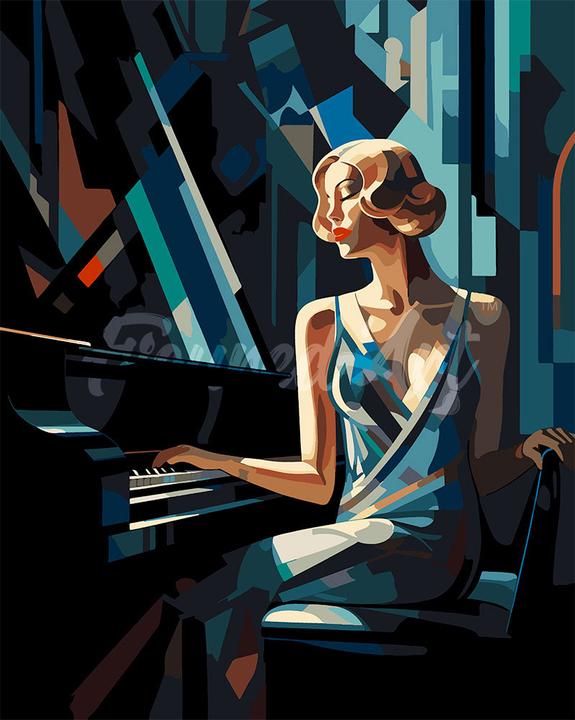 Image du produit Figured'Art Peinture par Numèros - Femme au Piano Art Déco