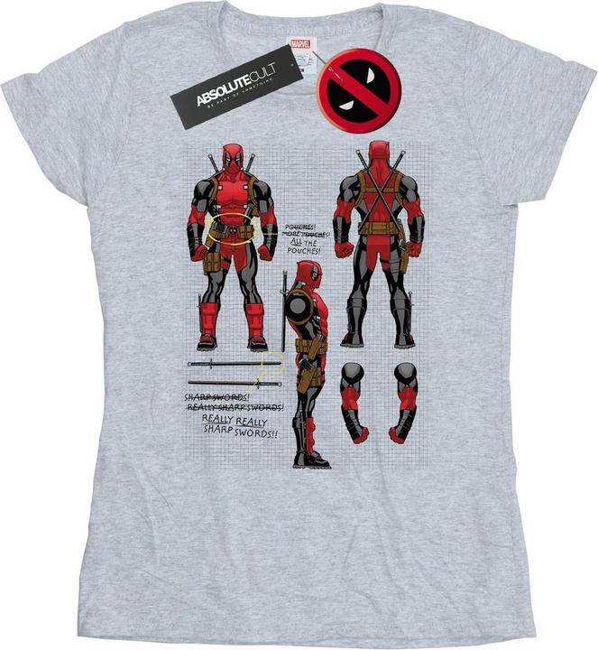 Immagine prodotto Deadpool Action Figure Plans Maglietta Donna (XXL)