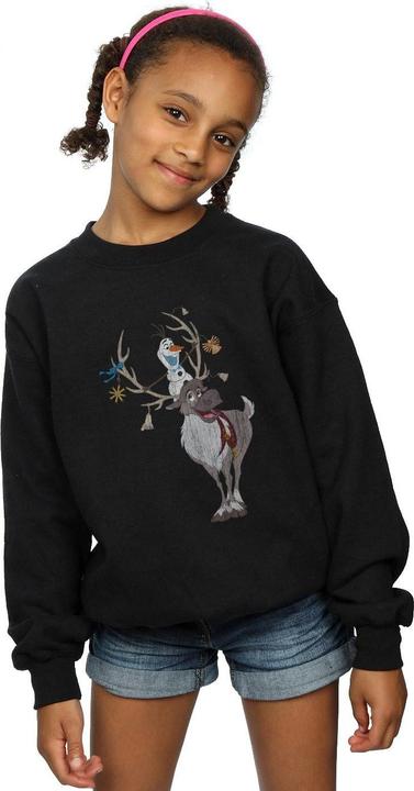 Actual product image Disney Girls Frozen Sven And Olaf Christmas Ornaments Sweatshirt (152, 158)