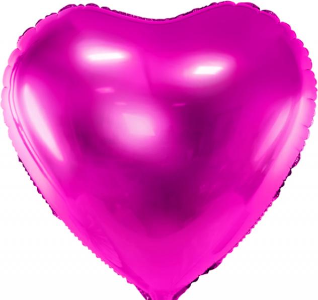 Produktbild Partydeco Folienballon Herz Dark Pink glänzend