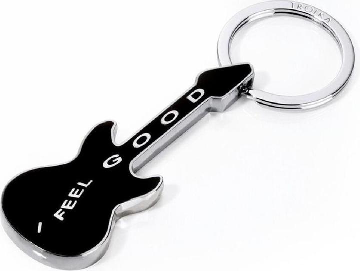 Troika I FEEL GOOD Schlüsselanhänger Gitarre "I feel good", glänzend grau/schwarz