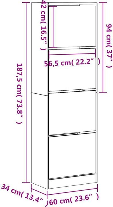 Image du produit VidaXL Nalani (60 x 34 x 187.5 cm)