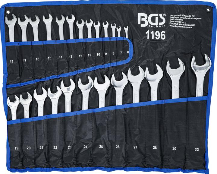 BGS Jeu de clés mixtes 6 - 32 mm 25 pièces (32 mm, 18 mm, 11 mm, 12 mm, 20 mm, 19 mm, 27 mm, 15 mm, 13 mm, 25 mm, 6 mm, 21 mm, 7 mm, 14 mm, 29 mm, 8 mm, 10 mm, 30 mm, 23 mm, 26 mm, 22 mm, 17 mm, 28 mm, 9 mm, 16 mm, 24 mm, 31 mm)