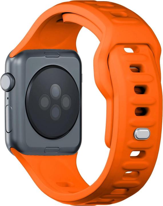 Actual product image 3MK Silicone Watch Strap pomarańczowy/ orange dla Apple Watch 42/44/45/49mm (Silicone, Stainless steel)