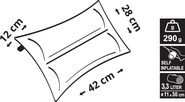 Actual product image Cattara Self-Inflating Pillow TWIN 42x28x12cm blue