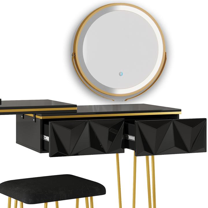 Actual product image Vicco Bella with stool and lighting (120 x 37 x 76 cm)