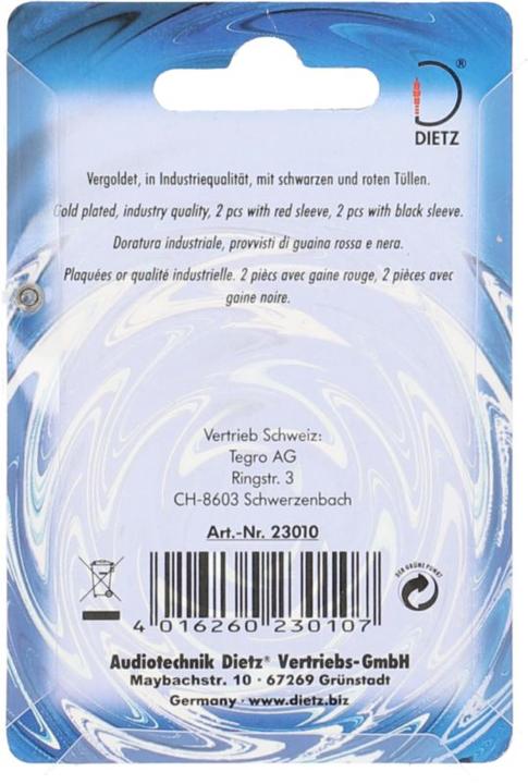 Nutritional values and ingredients Dietz Ring lugs for 10mm² cable