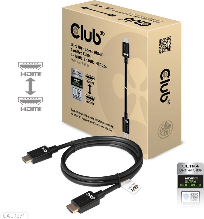 Club 3D HDMI (Typ A) — HDMI (Typ A) (1 m, HDMI)