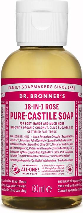 Actual product image Dr. Bronner's Rose (Liquid soap, 60 ml)