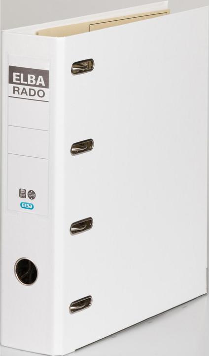 Produktbild Elba Doppelordner rado plast, Rückenbreite: 75 mm, weiss DIN A4, Einband innen/aussen PVC, auswechsres (A4, 75 mm, 1 Stück)