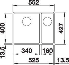 Actual product image Blanco SUBLINE 340/160-F (55.20 cm, 42.70 cm)