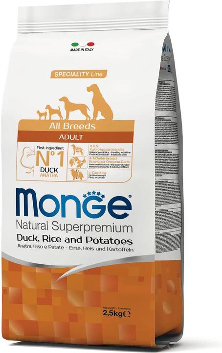 Immagine prodotto Monge Speciality Line All Breeds Adult Duck, Rice & Potatoes (Adulto, 1 pz., 2500 g)