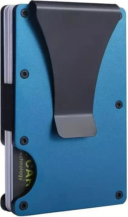 Actual product image Only-Bags.Store Schlanke Brieftasche Vordertasche RFID-Blockierung Minimalistische Brieftasche Metall Brieftasche