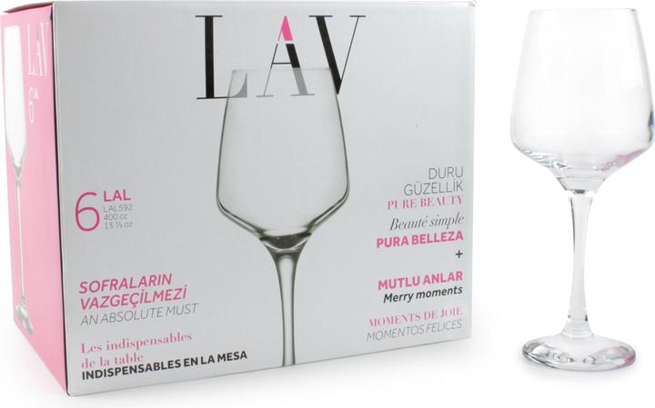 LAV Satz von 6 Glas Wein / Wasser 400ccm lal (0.40 l, 6 x)