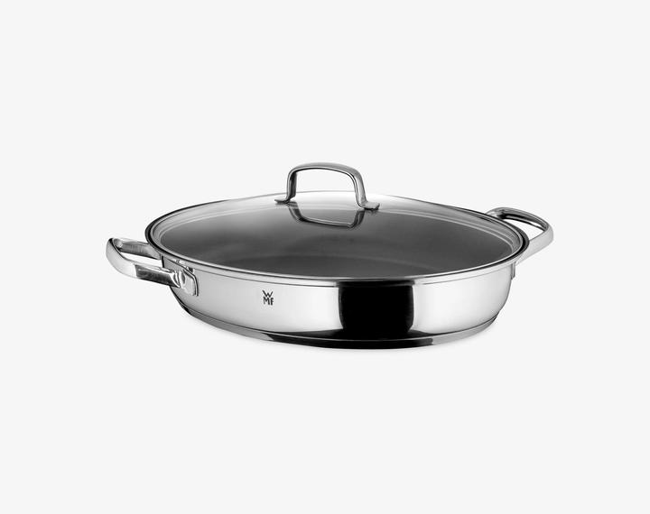 Produktbild WMF Fischpfanne oval Schmorpfanne 38cm Deckel Induktion Edelstahl beschichtet (26 cm, Bratpfanne, Edelstahl)