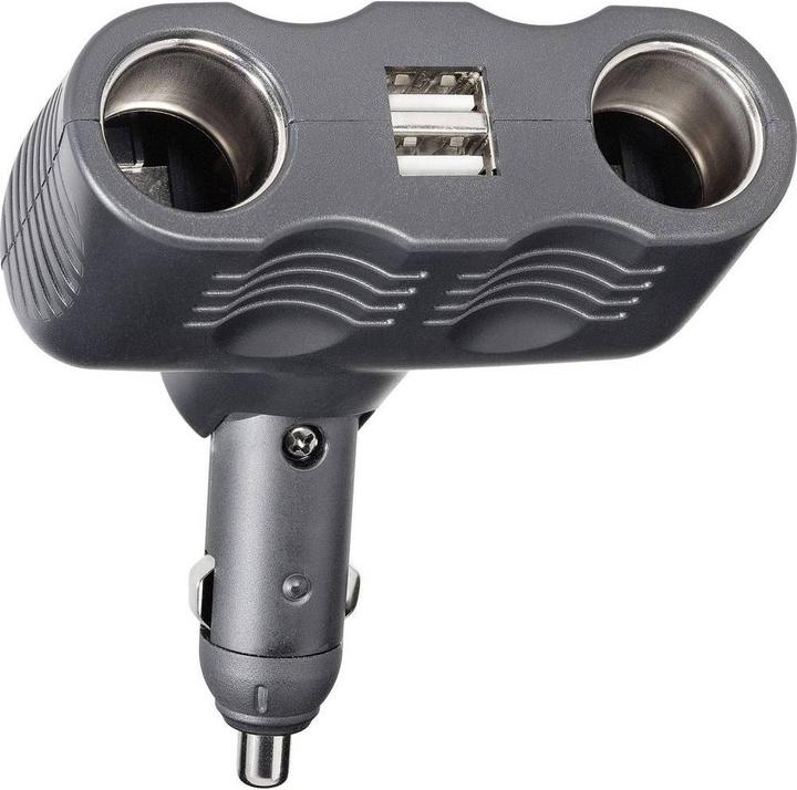 Actual product image Conrad Components 2-gang with 2x USB 12/24 V