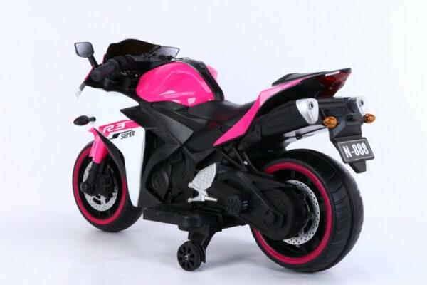 Image du produit Es-toys Elektro Kindermotorrad 888 – 12V 4,5A Akku – mit Stützräder, Musik und Lichter -Pink