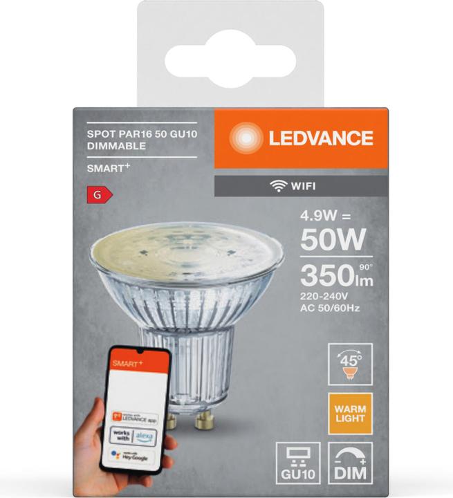Image du produit Ledvance Smart+ Wifi Spot (GU10, 5 W, 350 lm, 1 x, G)