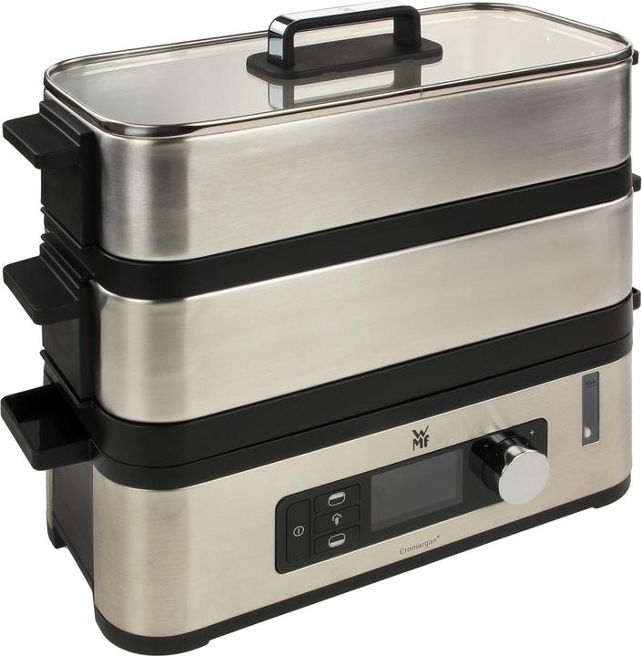 KÜCHENminis Dampfgarer Multicooker 2 Garräume mit Dämpfeinsatz, Warmhaltefunktion und Glasdeckel