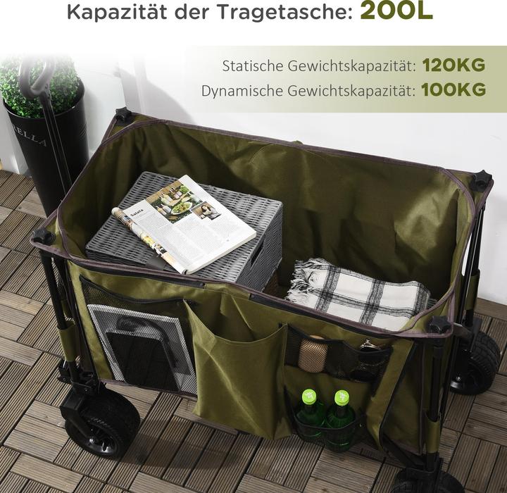 Produktbild Outsunny Bollerwagen mit Seitentasche (100 kg)