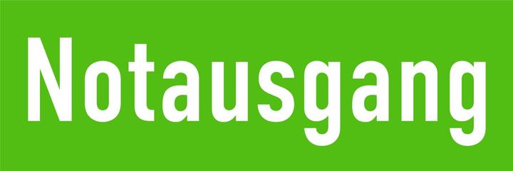 Produktbild Leina Hinweisschild, Text: "Notausgang", nachleuchtend