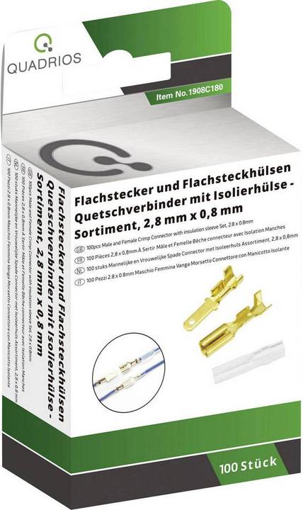 Actual product image Quadrios 1908C180 Crimp connector assortment 1.50 mm² 0.50 mm² Brass, transparent 100 parts